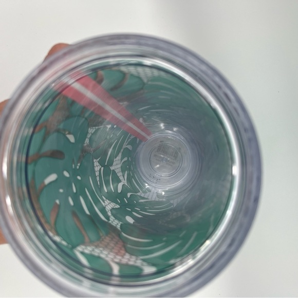 Starbucks Tropical Leaves Venti Cold Drink Tumbler 24 oz Green & Metallic Lace - Picture 9 of 15